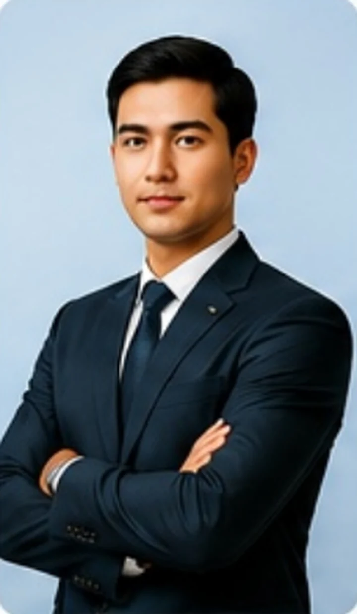 Kostyum kiygan yosh tadbirkor